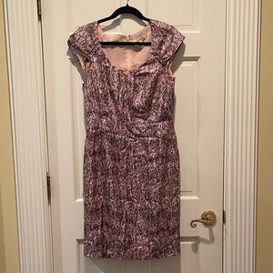 Banana Republic Textured Pink and Black Midi Dress